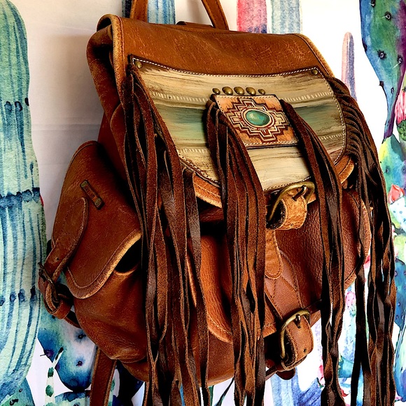 Hand Panted Leather Bag (OBO) main image 2